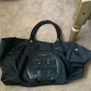 Tory Burch Black Nylon Ella Tote